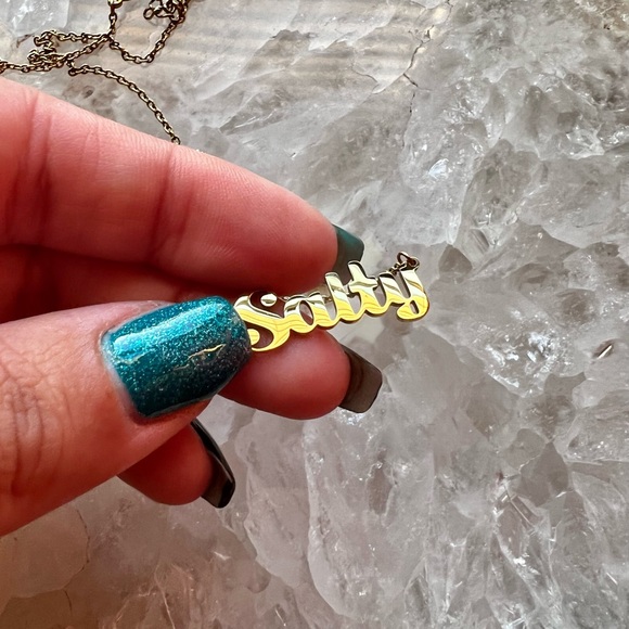 Gold Salty Nameplate Necklace - Picture 2 of 2